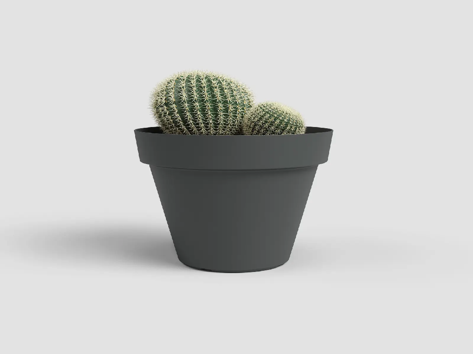 Květináč CAPRI, 14cm, plast, tm.šedá|ANTHRACITE|Artevasi
