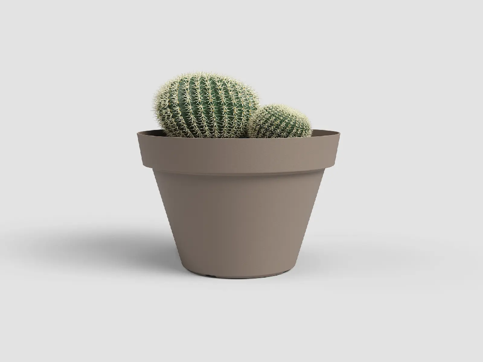 Květináč CAPRI, 16cm, plast, šedá|MATTE TAUPE|Artevasi