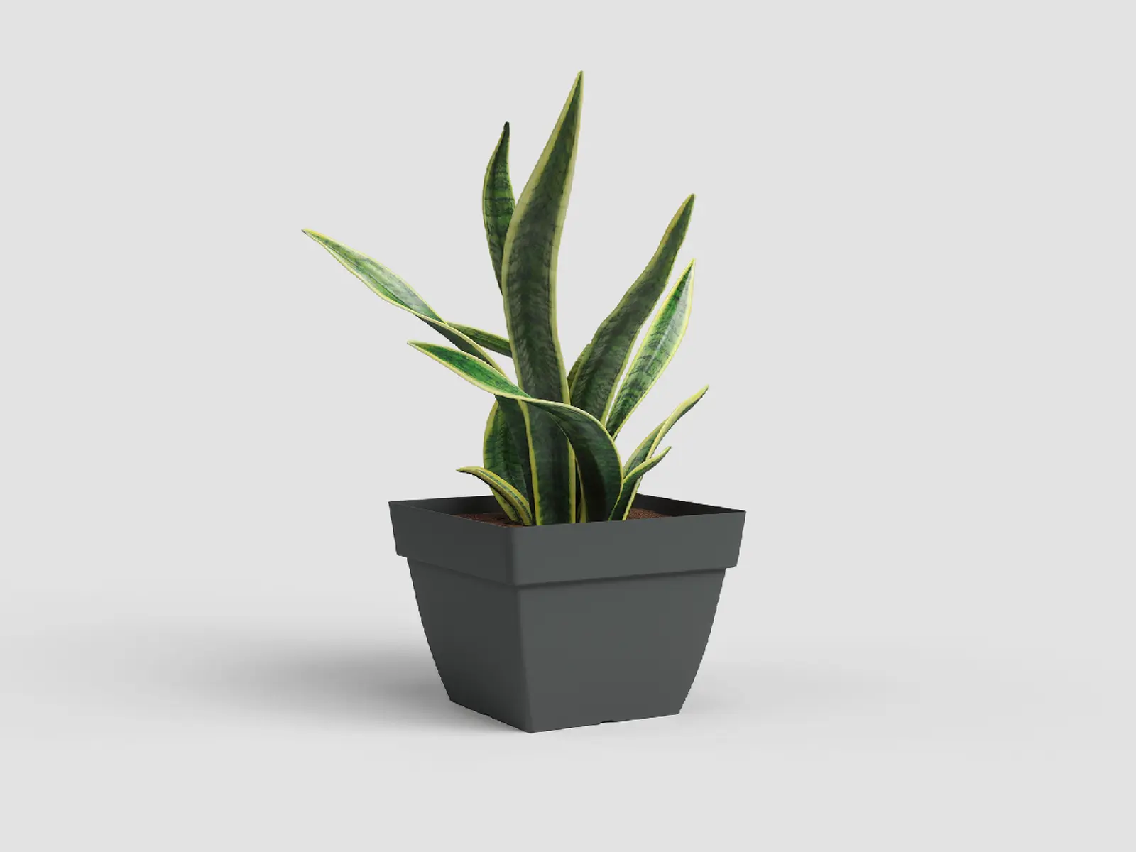 Květináč CAPRI, čtvercový, 35cm, plast, tm.šedá|ANTHRACITE|Artevasi
