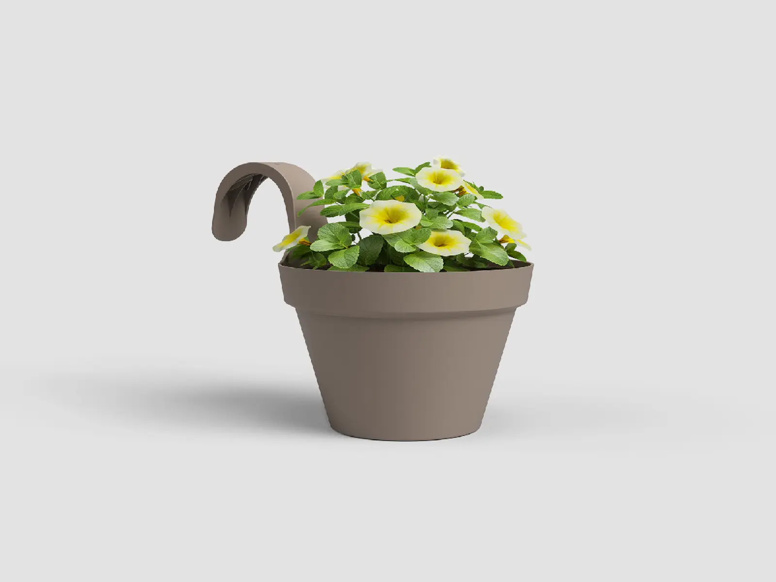 Květináč CAPRI, balkonový, 20cm, plast, šedá|MATTE TAUPE|Artevasi