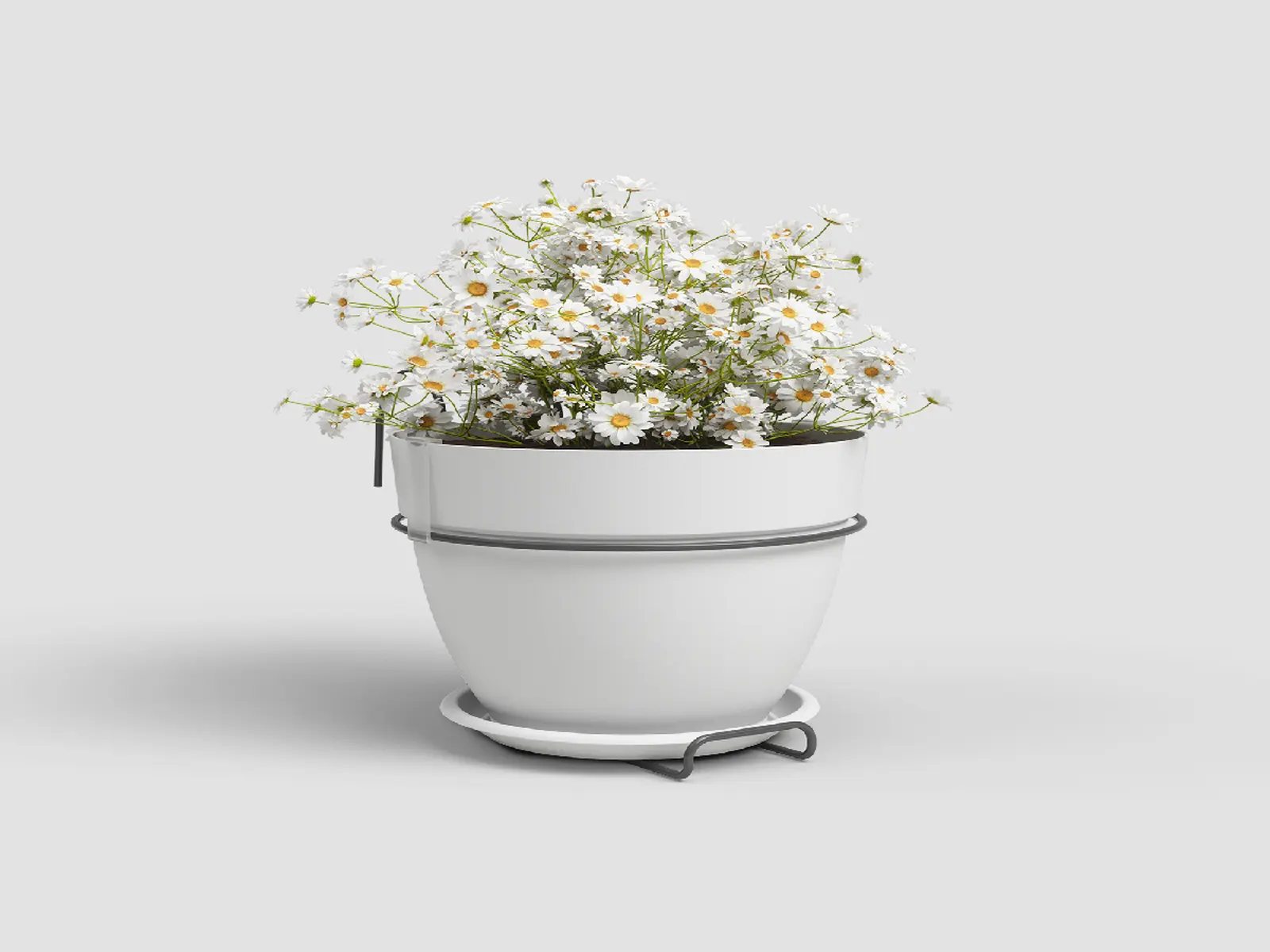 Květináč CAPRI, balkonový, 20cm, plast, bílá|WHITE|Artevasi