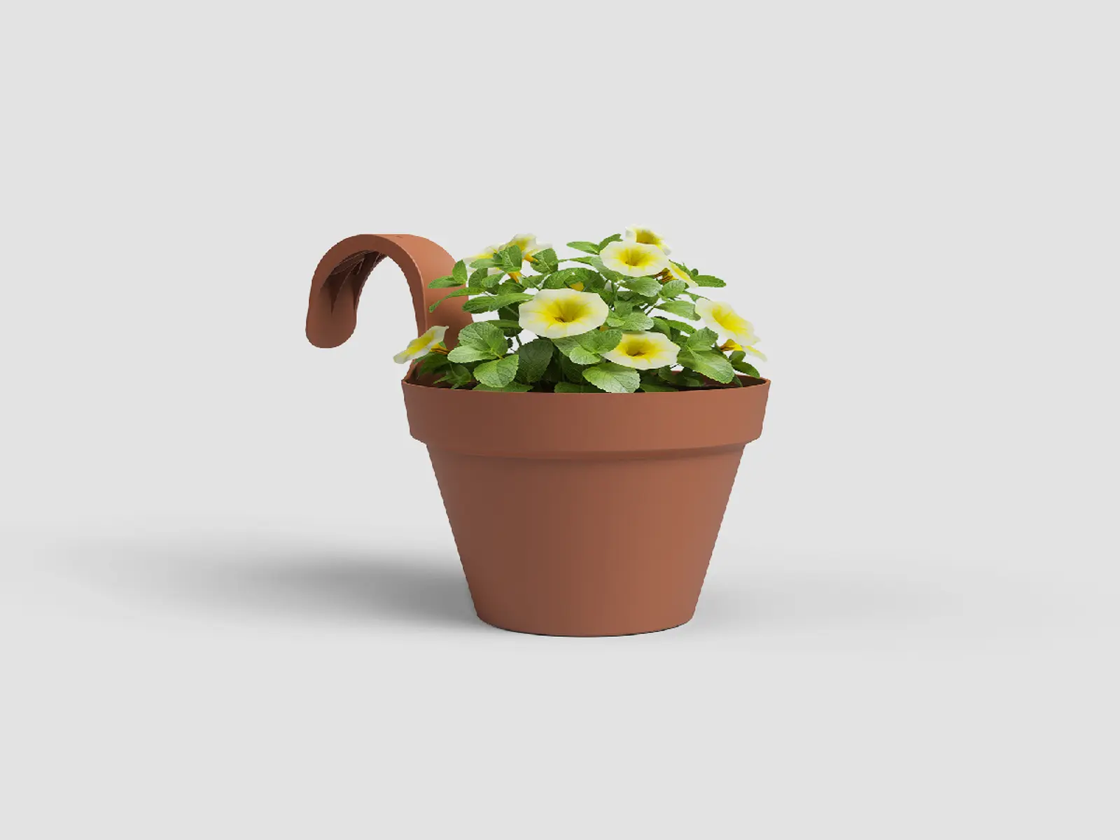 Květináč CAPRI, balkonový, 20cm, plast, hnědá|TERRACOTTA|Artevasi
