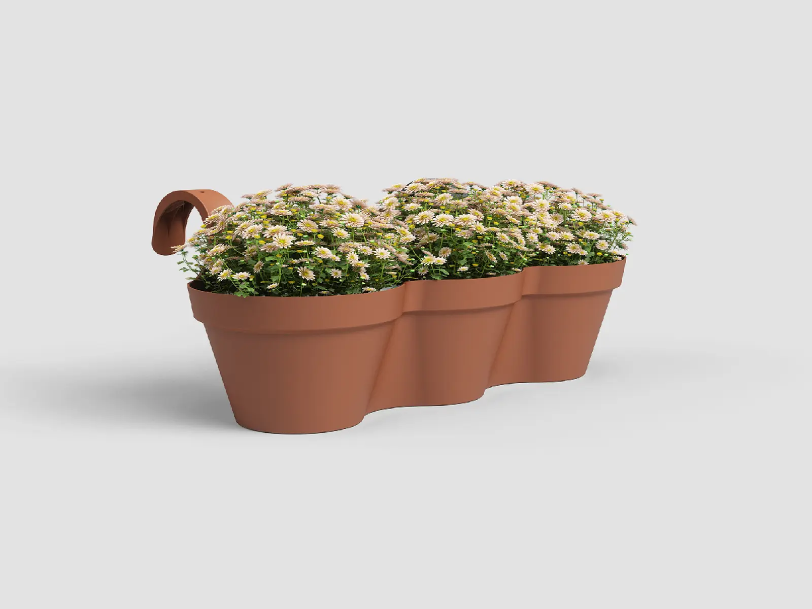 Květináč CAPRI, balkonový, trojitý, 54cm, plast, hnědá|TERRACOTTA|Artevasi