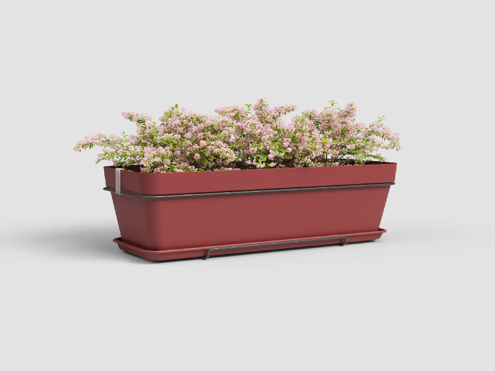 Truhlík CAPRI, závěsný, balkonový, 50cm, plast, červená|DARK RED|Artevasi