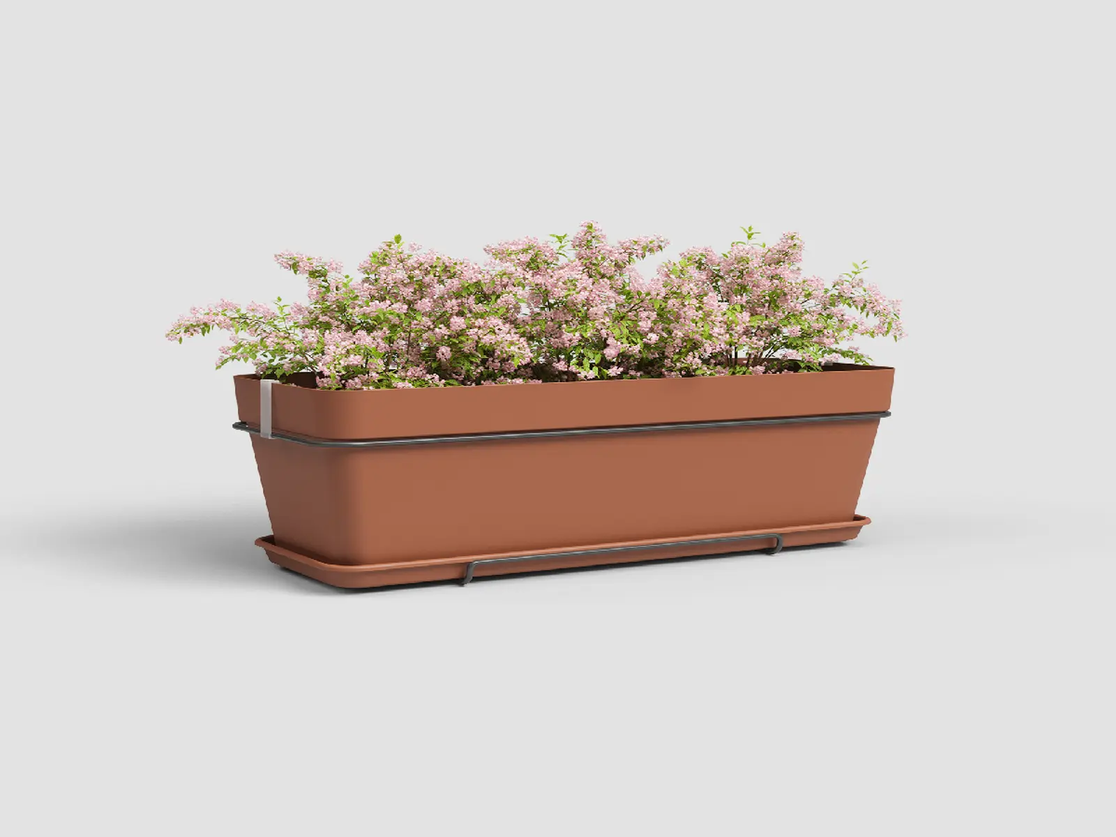 Truhlík CAPRI, závěsný, balkonový, 50cm, plast, hnědá|TERRACOTTA|Artevasi