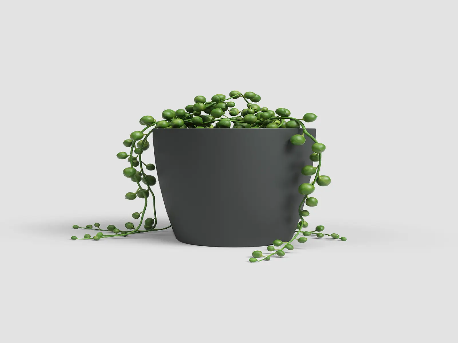 Květináč SAN REMO, 8cm, plast, tm.šedá|ANTHRACITE|Artevasi