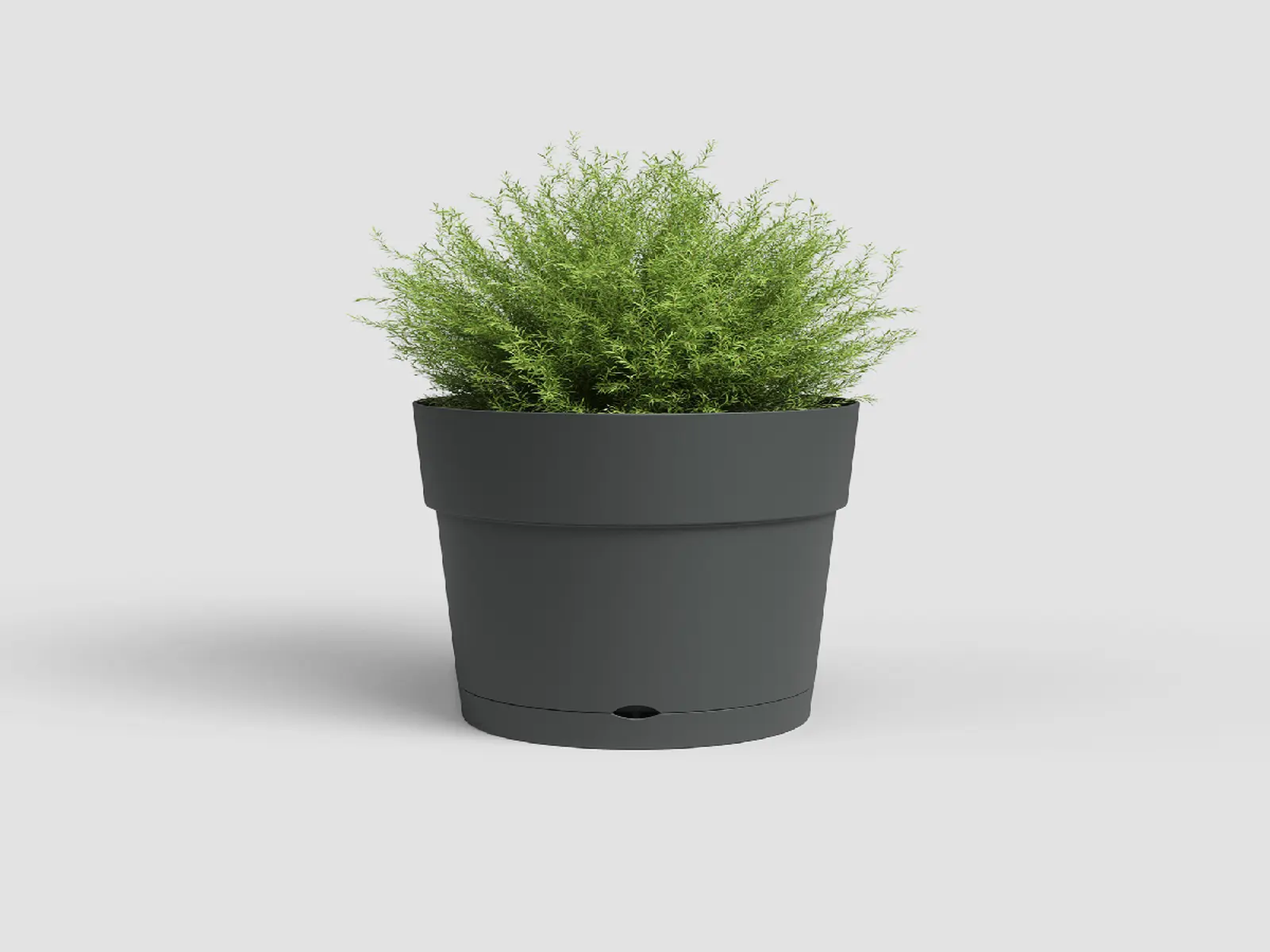 Květináč CAPRI, se zásob. na vodu, 25cm, plast, tm.šedá|ANTHRACITE|Artevasi
