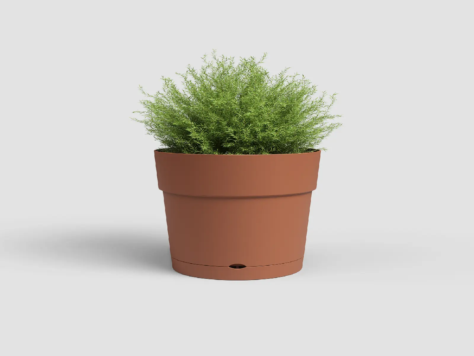 Květináč CAPRI, se zásob. na vodu, 40cm, plast, hnědá|TERRACOTTA|Artevasi