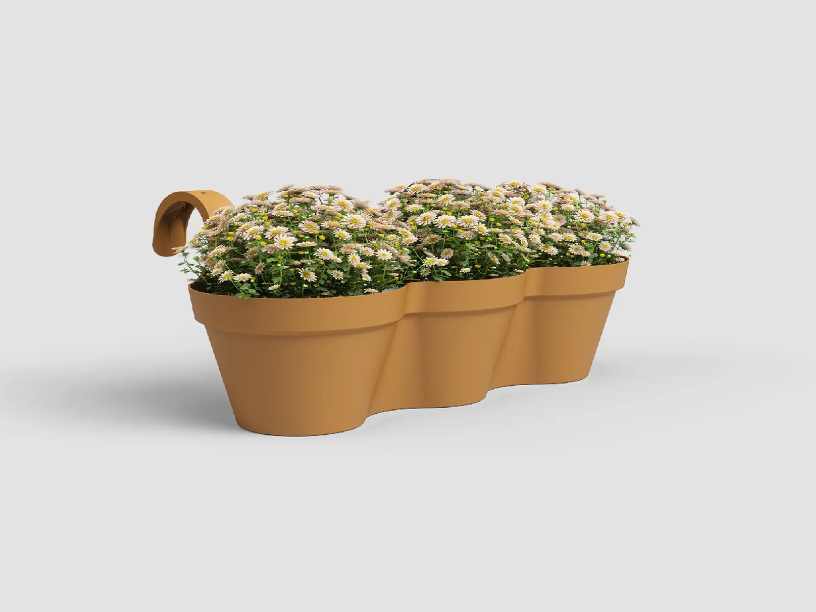 Květináč CAPRI, balkonový, trojitý, 54cm, plast, žlutá|HONEY YELLOW|Artevasi