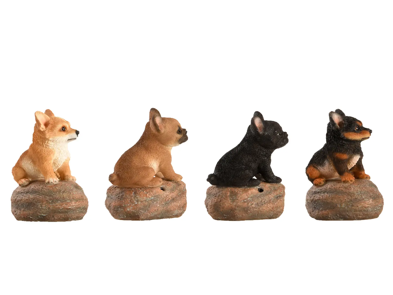 Zvířátka a postavy OUTDOOR Štěňata štěkající s detektorem 7x6x12cm, (balení obsahuje 4 kusy!)|Esschert Design