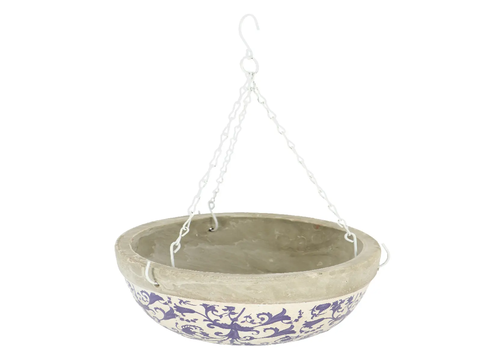 Závěsný koš AGED CERAMIC, modrobílá keramika, 2,4L/25,5cm|Esschert Design