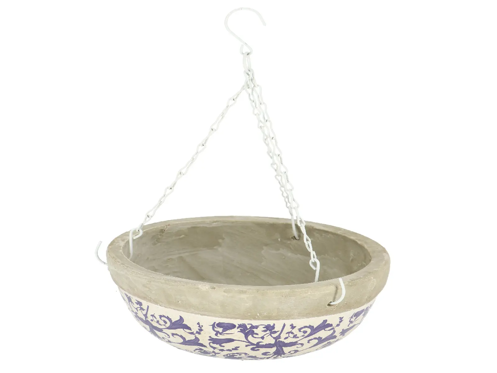Závěsný koš AGED CERAMIC, modrobílá keramika, 2,4L/25,5cm|Esschert Design