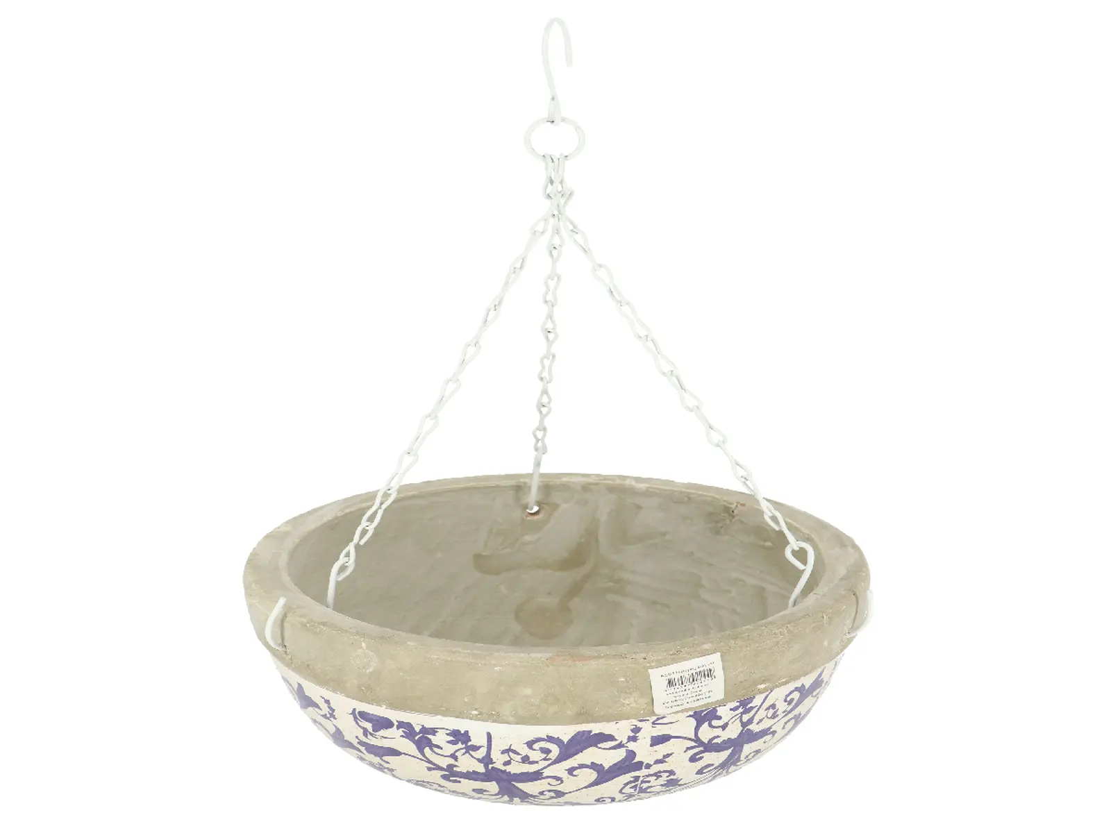 Závěsný koš AGED CERAMIC, modrobílá keramika, 2,4L/25,5cm|Esschert Design