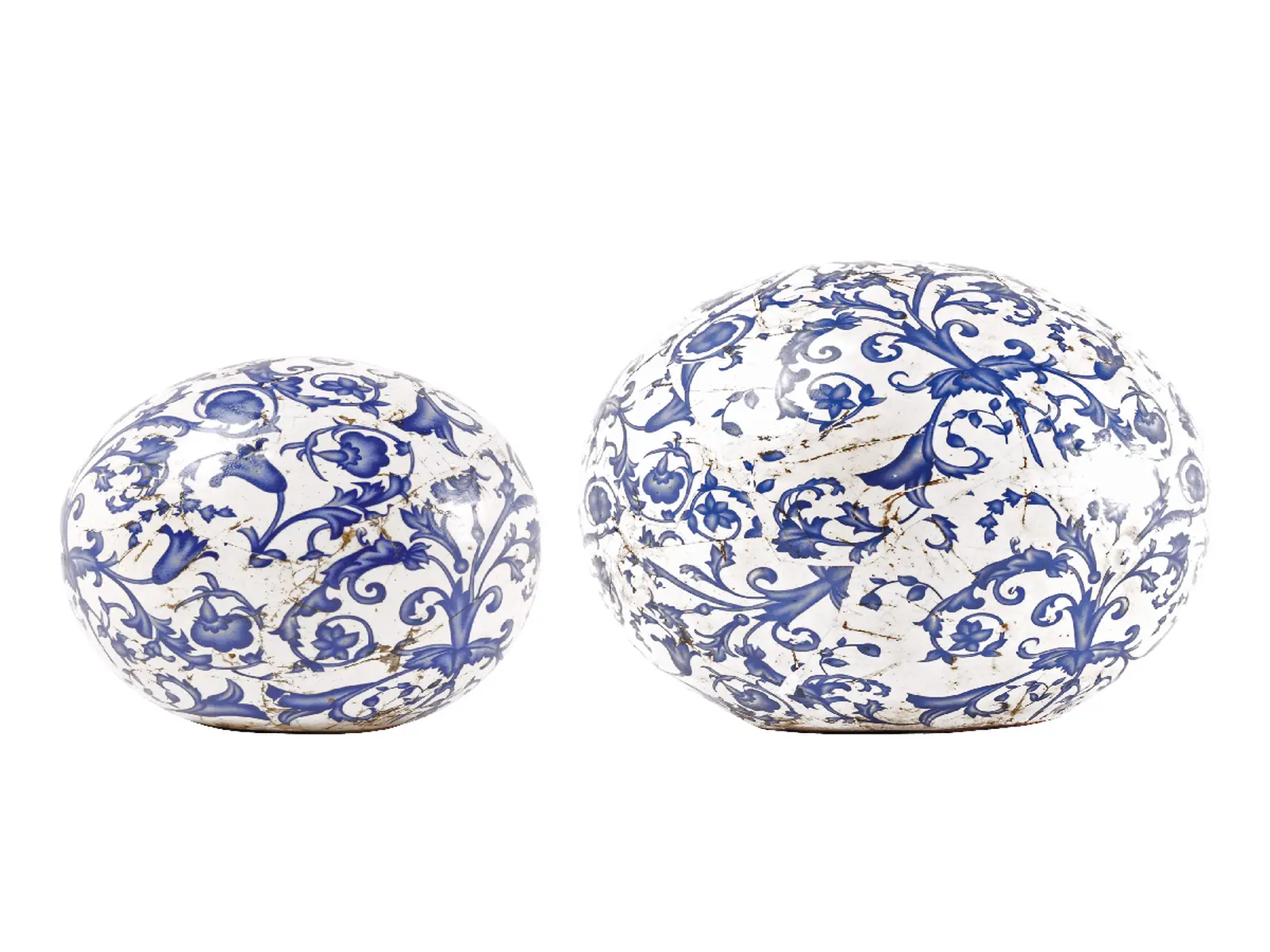 Koule pr.12 cm, modrobílá keramika AGED CERAMIC|Esschert Design