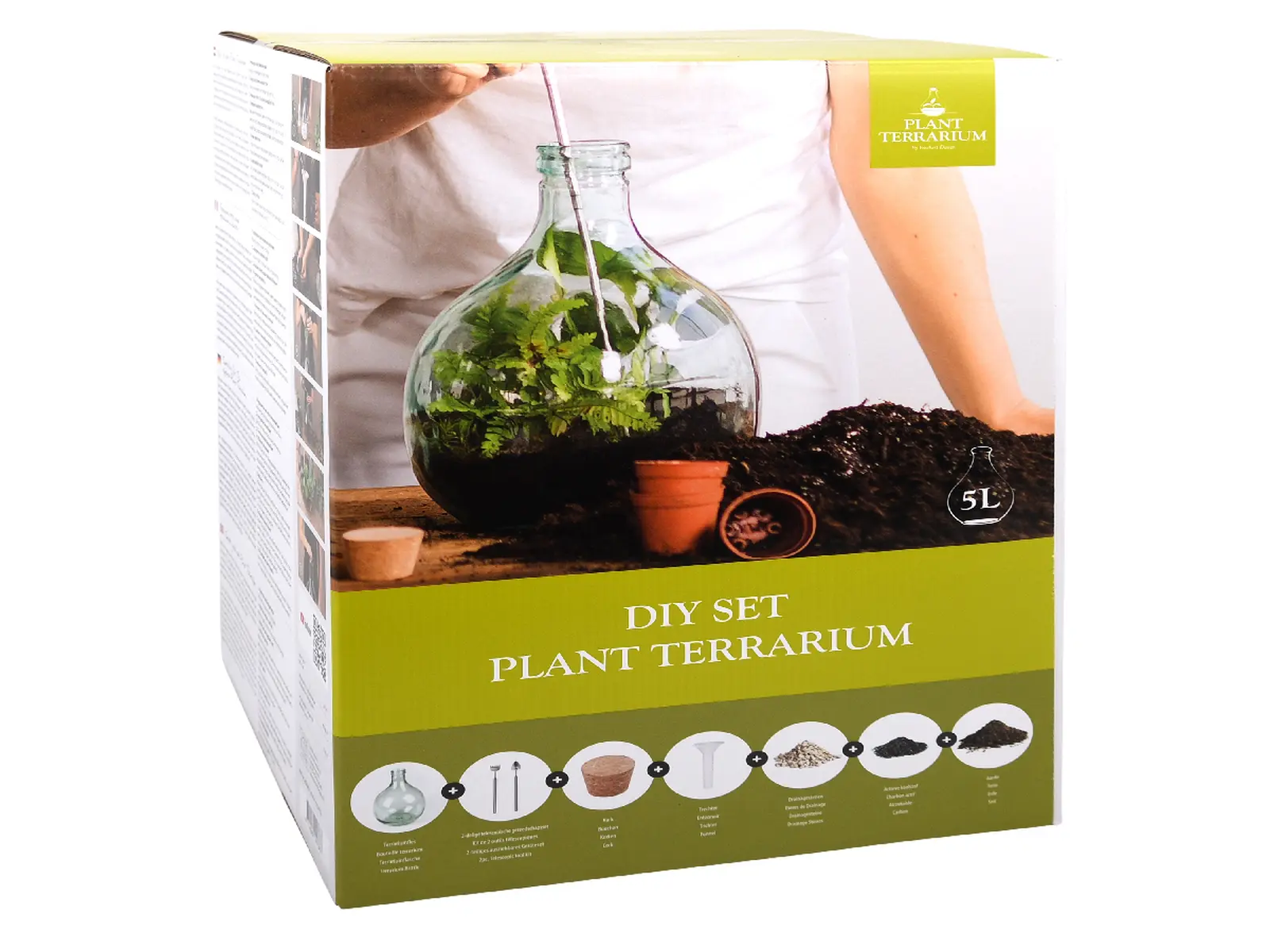 Aerárium 5L, DIY set včetně příslušenství, z recykl. skla, čiré, v dárkovém balení!|Esschert Design