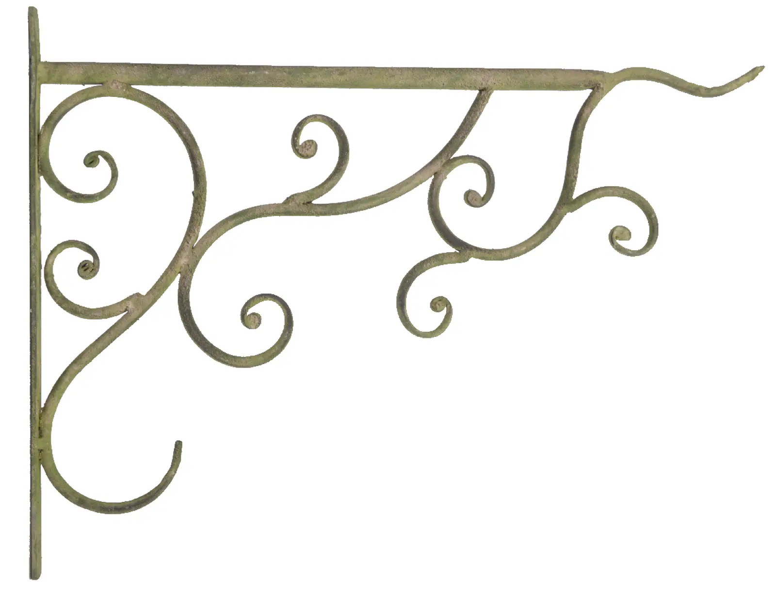 Konzolka AGED METAL na zeď, kov, zelená patina, 2x34x26cm (DOPRODEJ)|Esschert Design