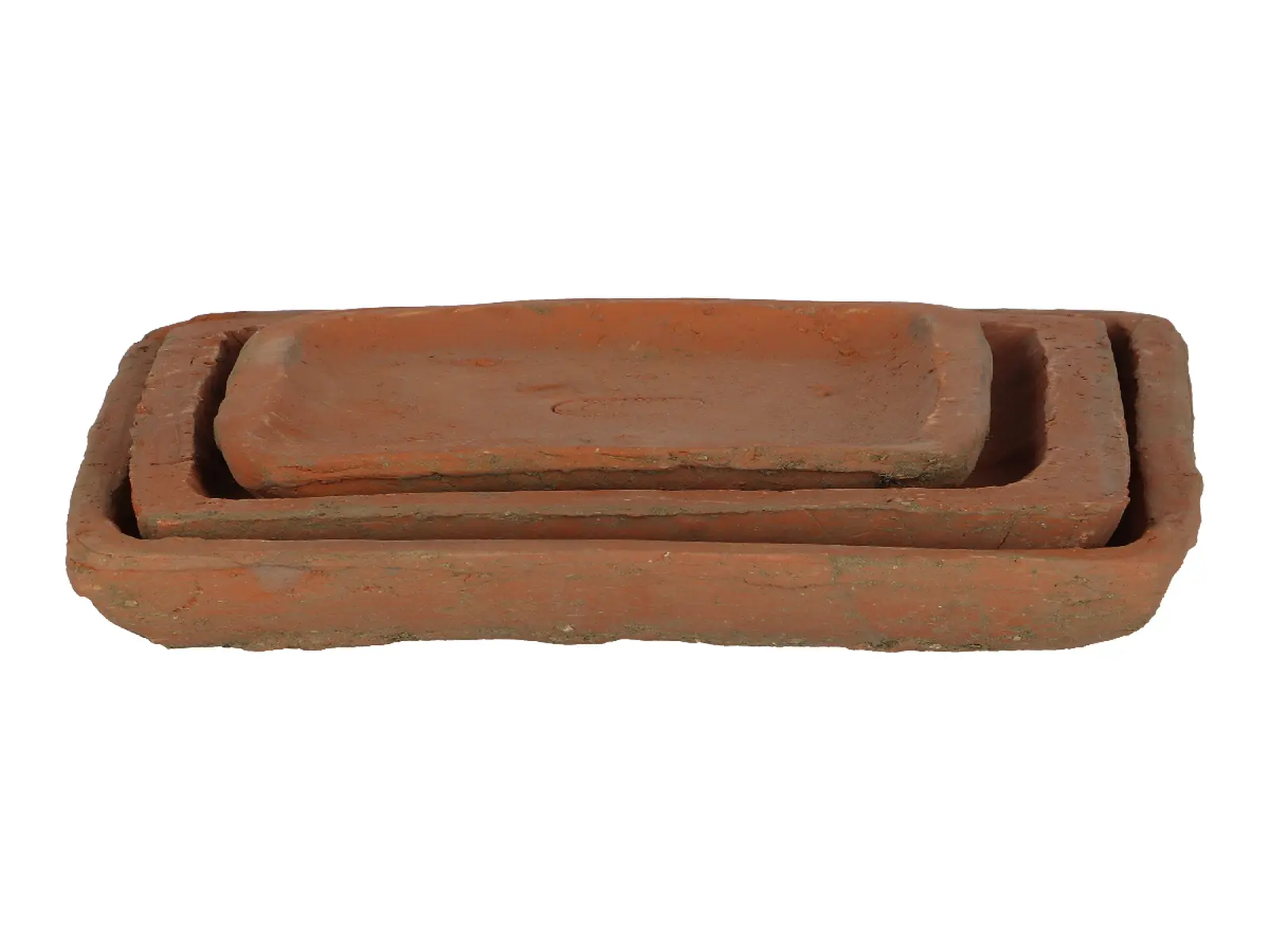 Sada tří hranatých misek pod květináč ESSCHERT´S GARDEN Robert & Stevens Potters, SINCE 1875 TERRACOTTA z terakoty|Esschert Design