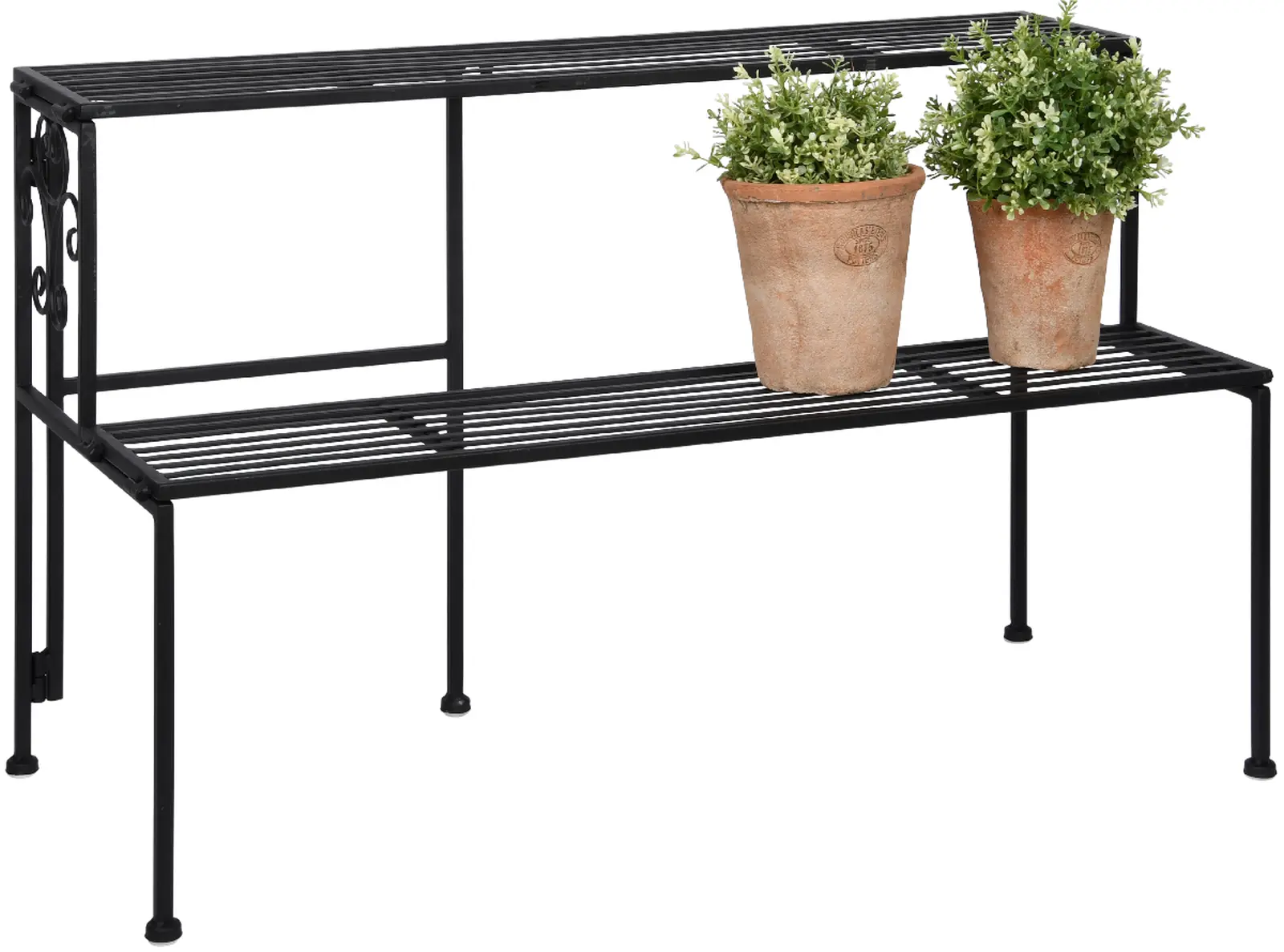 Etažér ESSCHERT´S GARDEN 2 patra, skládací, černá, 79cm|Esschert Design