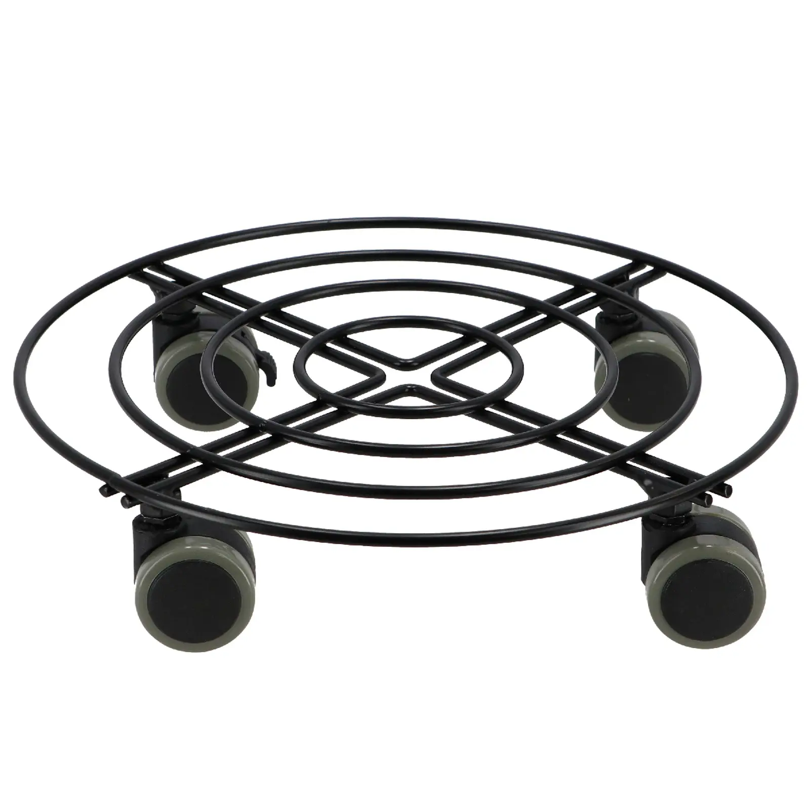 Podložka pod květináč TROLLEY, pojízdná, černá, 28x28x7cm|Esschert Design