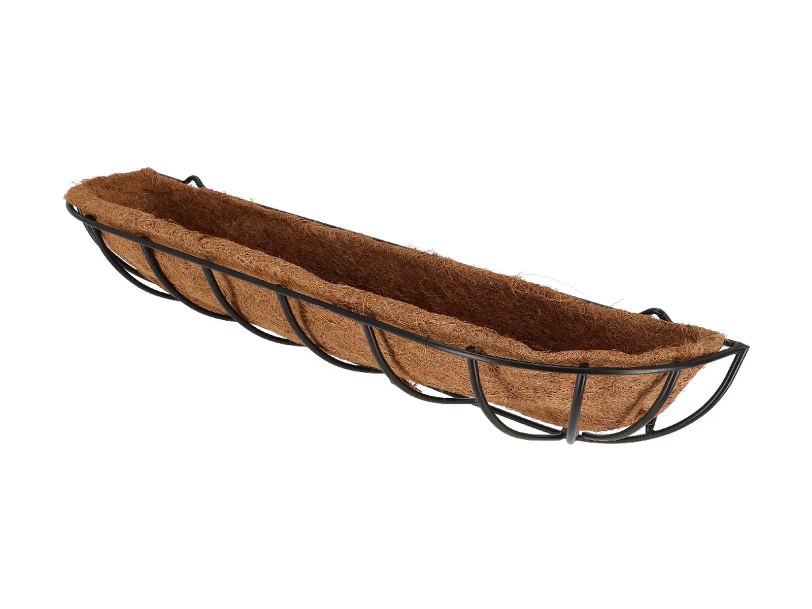 Truhlík ESSCHERT´S GARDEN s kokosovou výplní, ocelový, černá, 80x19,5x20 cm|Esschert Design