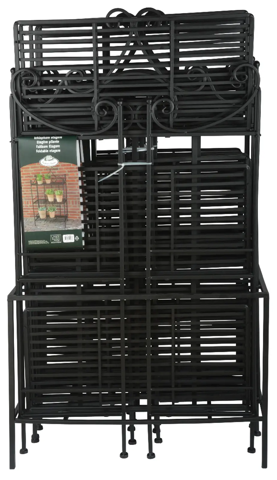 Etažér ESSCHERT´S GARDEN skládací, černá, 3 patra, 60x30,5x113 cm|Esschert Design