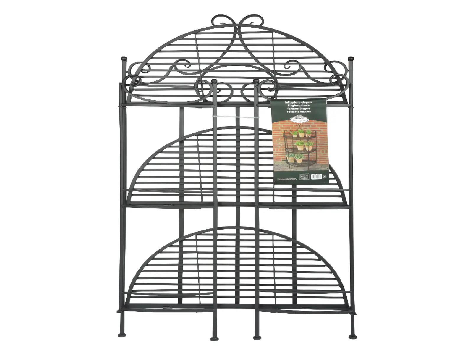 Stojan/Etažér květinový ESSCHERT´S GARDEN, skládací, 3 patra, kov, 115x60cm, černá|Esschert Design