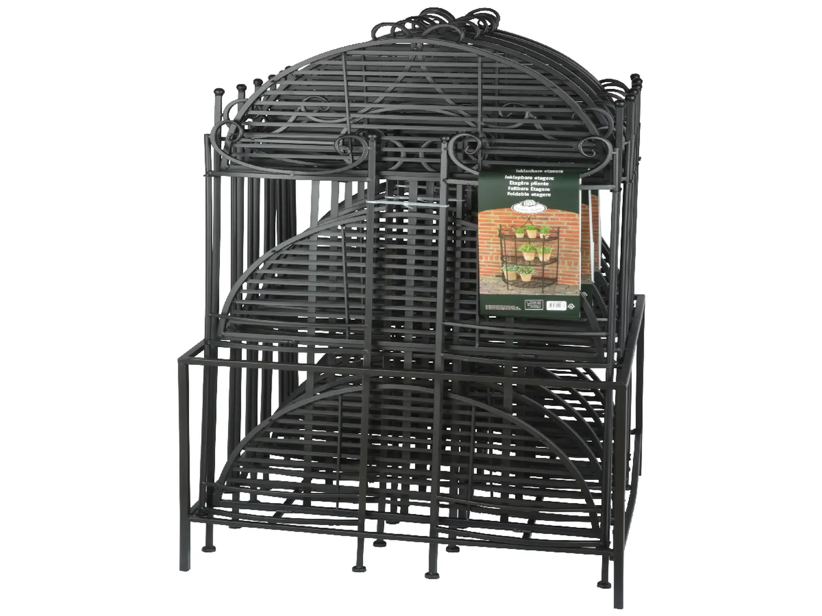 Stojan/Etažér květinový ESSCHERT´S GARDEN, skládací, 3 patra, kov, 115x60cm, černá|Esschert Design