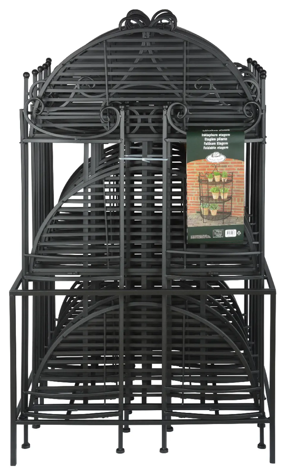 Stojan/Etažér květinový ESSCHERT´S GARDEN, skládací, 3 patra, kov, 115x60cm, černá|Esschert Design