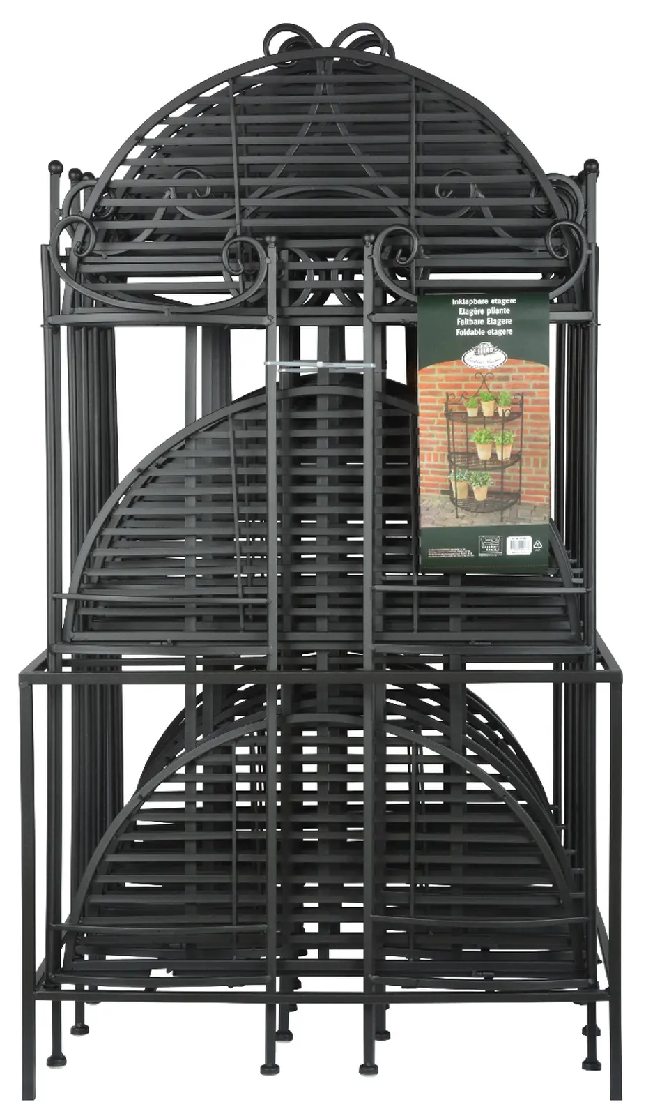 Stojan/Etažér květinový ESSCHERT´S GARDEN, skládací, 3 patra, kov, 115x60cm, černá|Esschert Design
