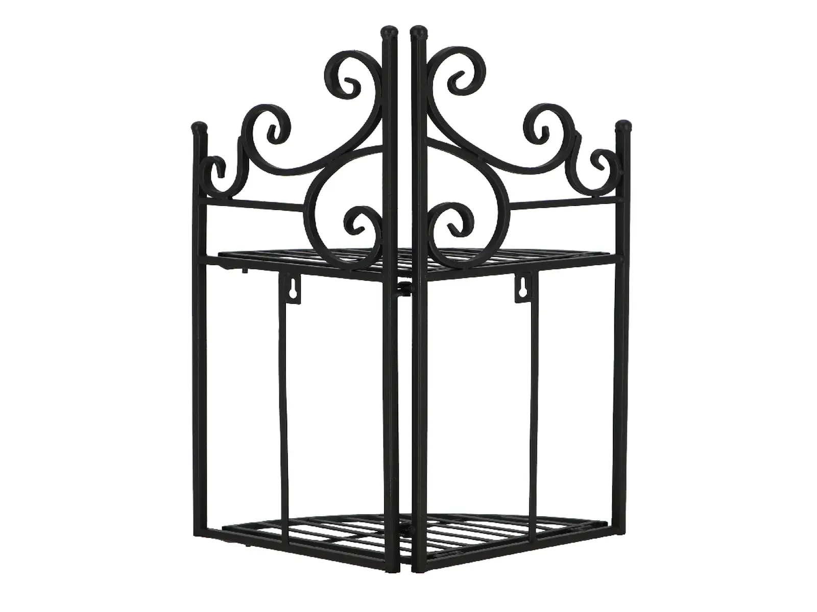 Etažér ESSCHERT´S GARDEN rohový skládací, černá, 2 patra, 22x22x47 cm|Esschert Design