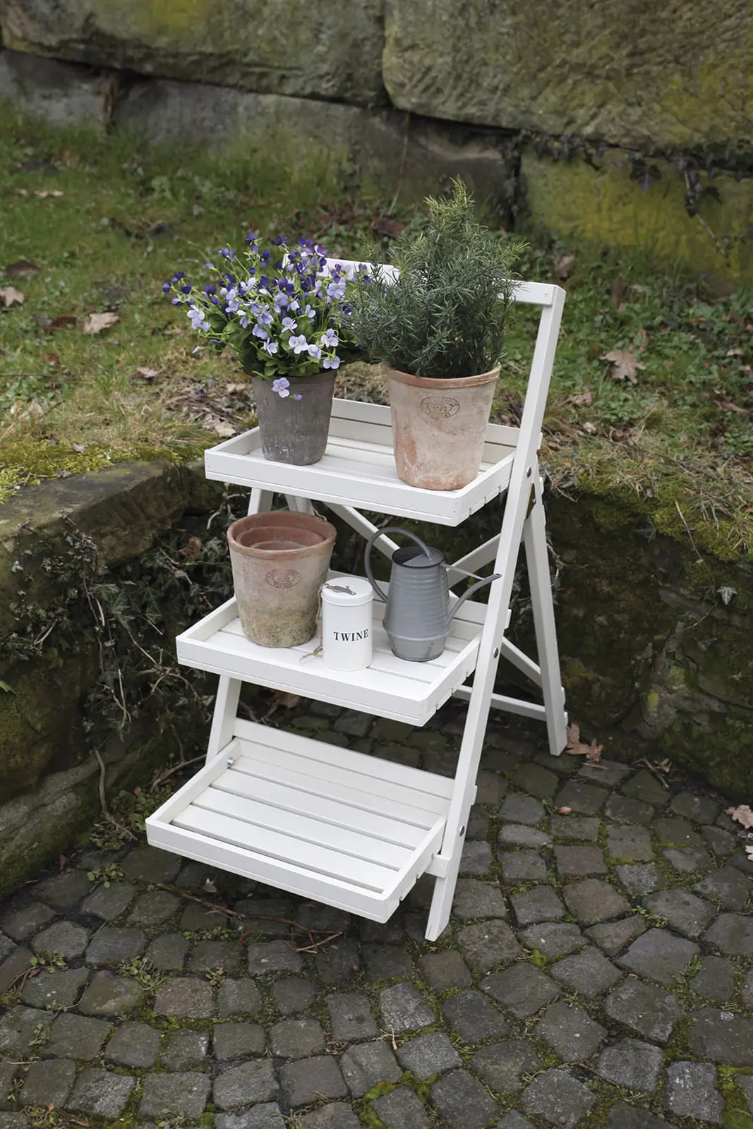 Stojan/Etažér na květiny FARMA, 45x73x92cm, bílá, dárkové balení (DOPRODEJ)|Esschert Design