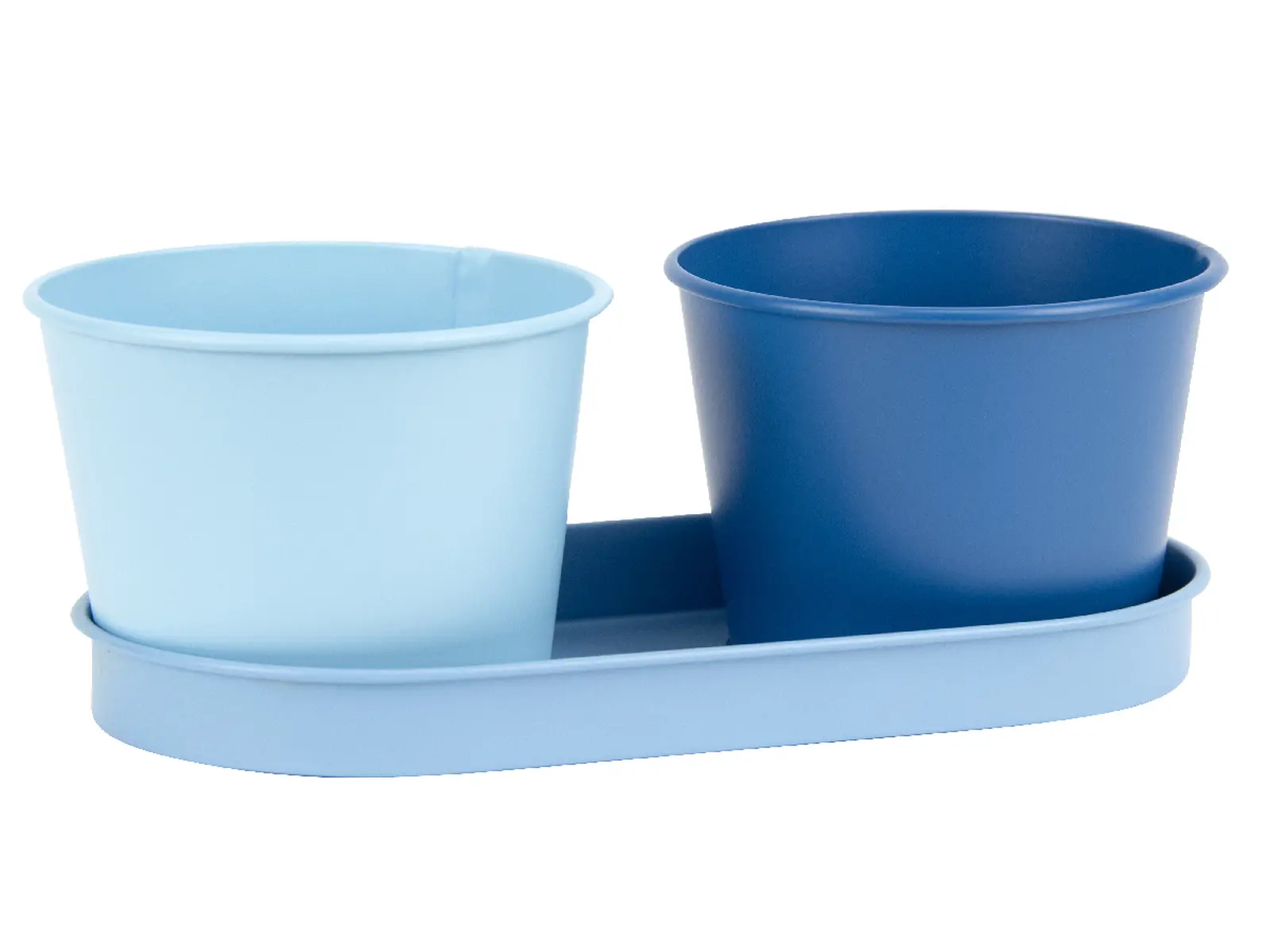 Květináč 2ks s podtáckem, kov BALENÍ OBSAHUJE 3 KUSY! (DOPRODEJ)|Esschert Design