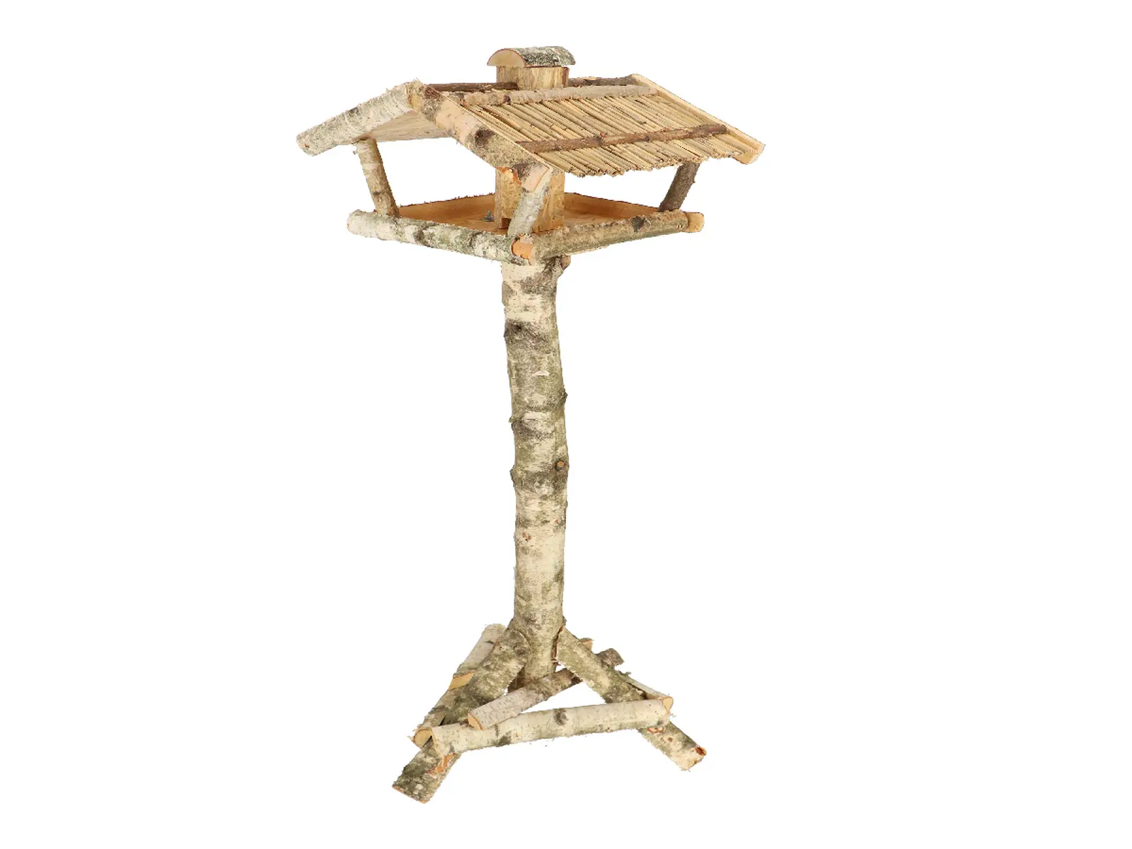 XL Krmítko na trojnožce BIRCH, se zásobníkem, 46x41x132cm, přírodní|Esschert Design