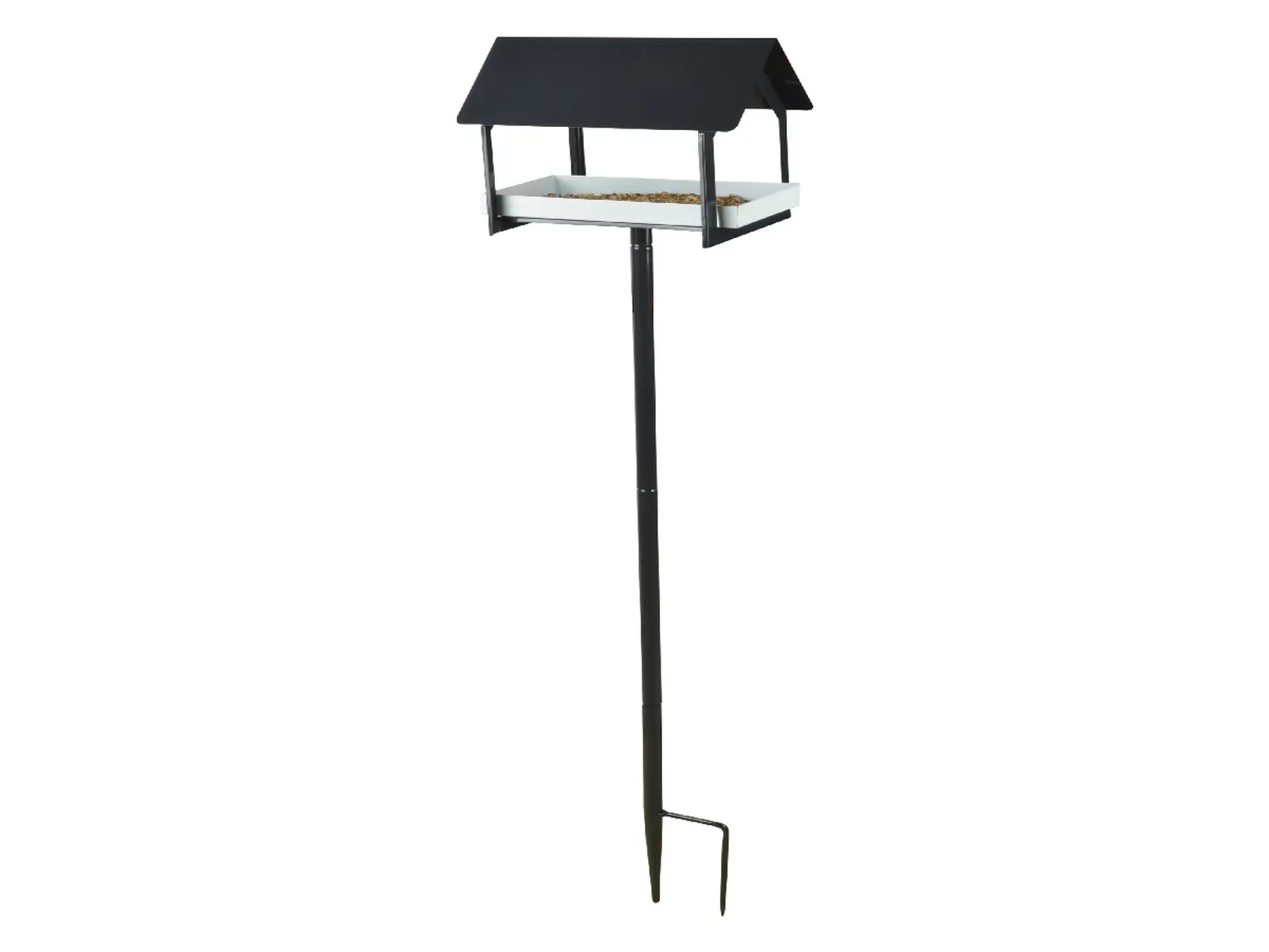 Krmítko pro ptáčky MODERN HOUSE, zapichovací, 126x29x19cm, atracitová/bílá|Esschert Design
