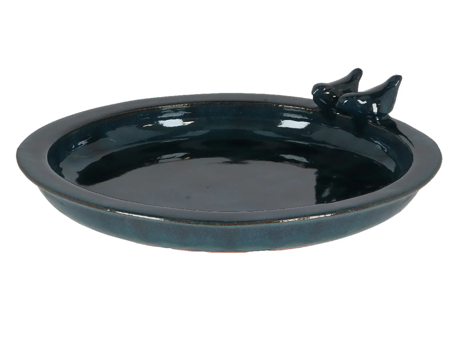 Pítko pro ptáky keramické, modrá, pr. 37x10 cm|Esschert Design
