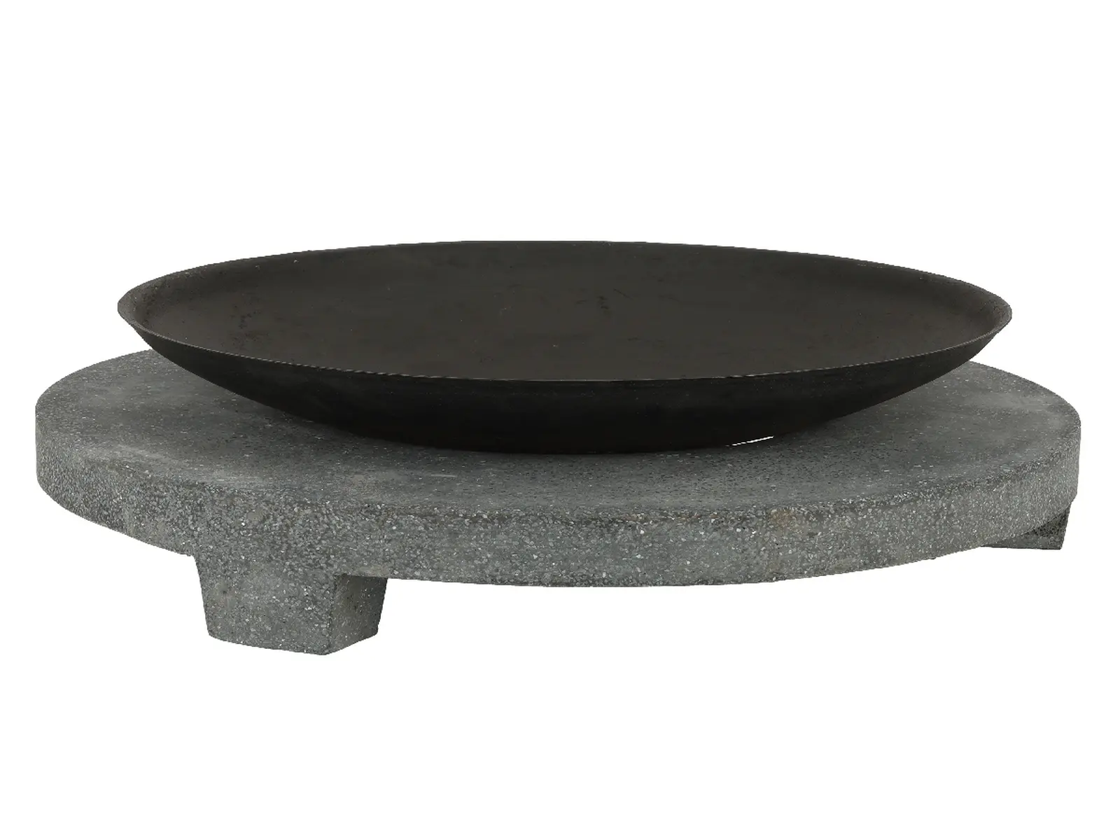 Ohniště FANCY FLAMES na granitovém kruhu, 68x68x23cm, černá, 64kg|Esschert Design