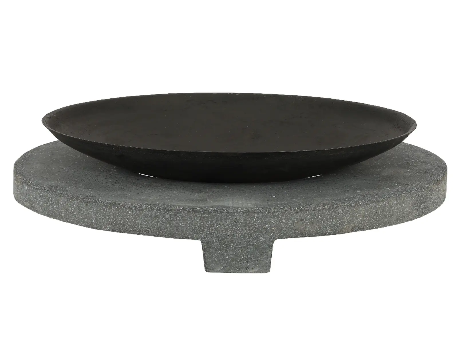 Ohniště FANCY FLAMES na granitovém kruhu, 68x68x23cm, černá, 64kg|Esschert Design