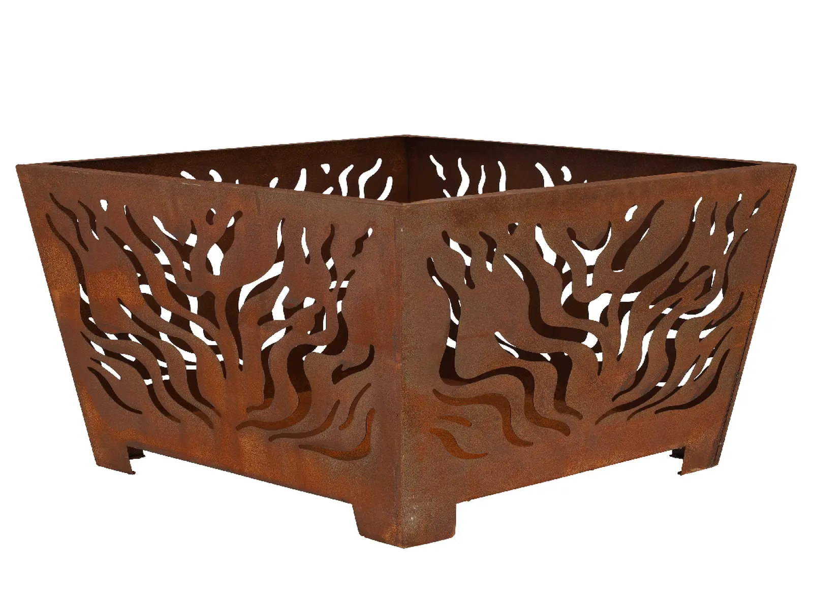 Vyřezávané Ohniště FANCY FLAMES plamen, hnědá, 60 x 60 x 45 cm|Esschert Design