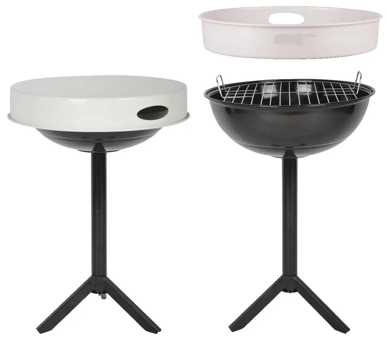 Gril / stolek FANCY FLAMES, bílá, 63 x 46,5 x 46,5 cm (DOPRODEJ)|Esschert Design
