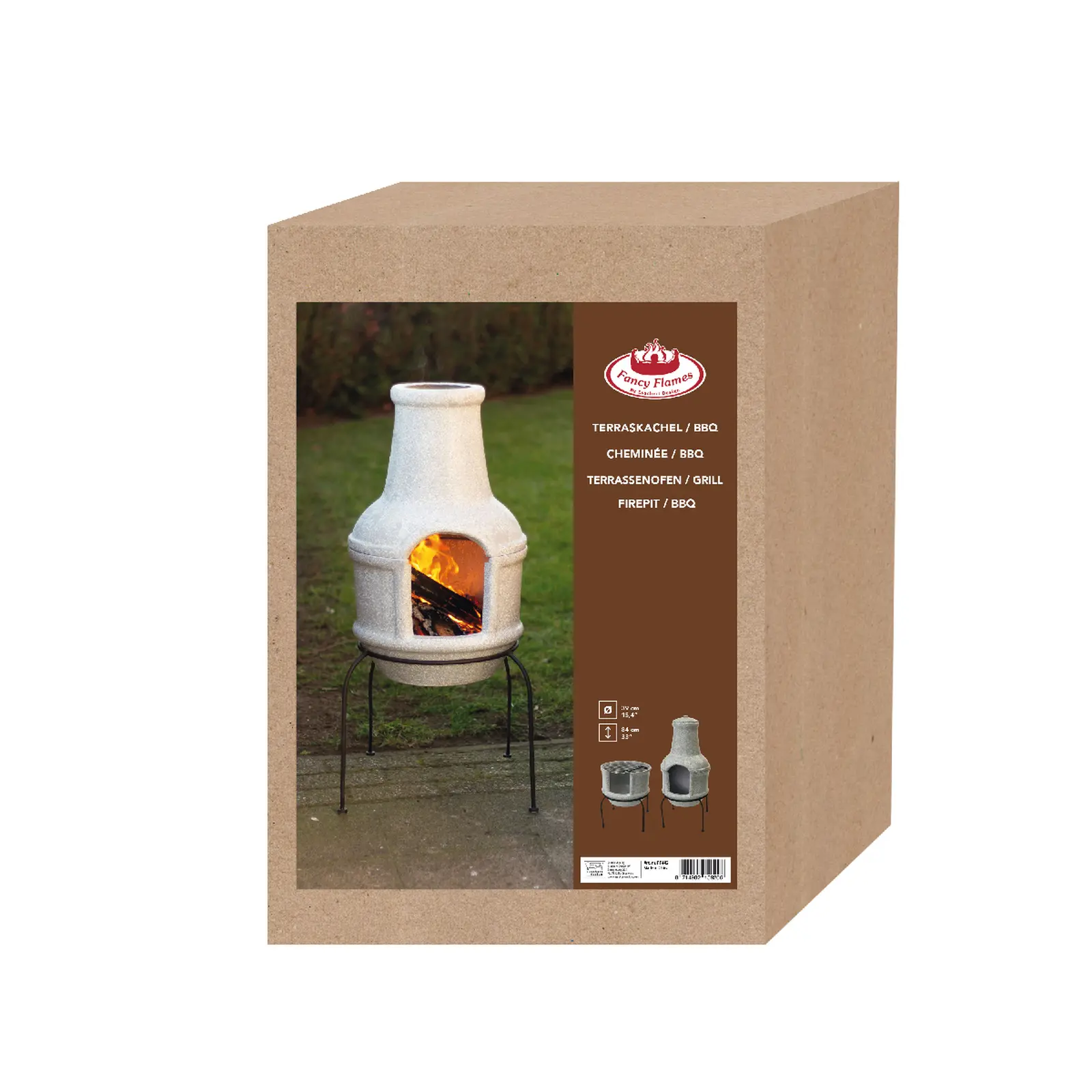 Ohniště krbové na podstavci | BBQ, keramické, M, 20kg (DOPRODEJ)|Esschert Design