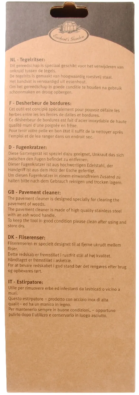 Čistič dlažební spáry, dřevo + nerez|Esschert Design