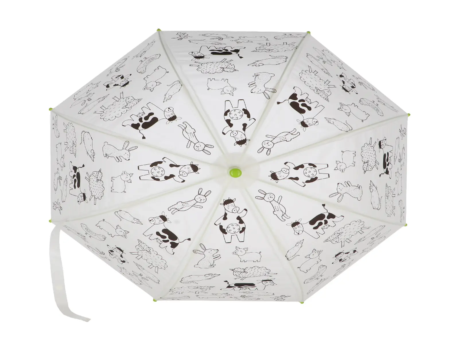 Deštník dětský FARM ANIMALS + fixy, PIY - k vybarvení, pr.70x69cm|Esschert Design