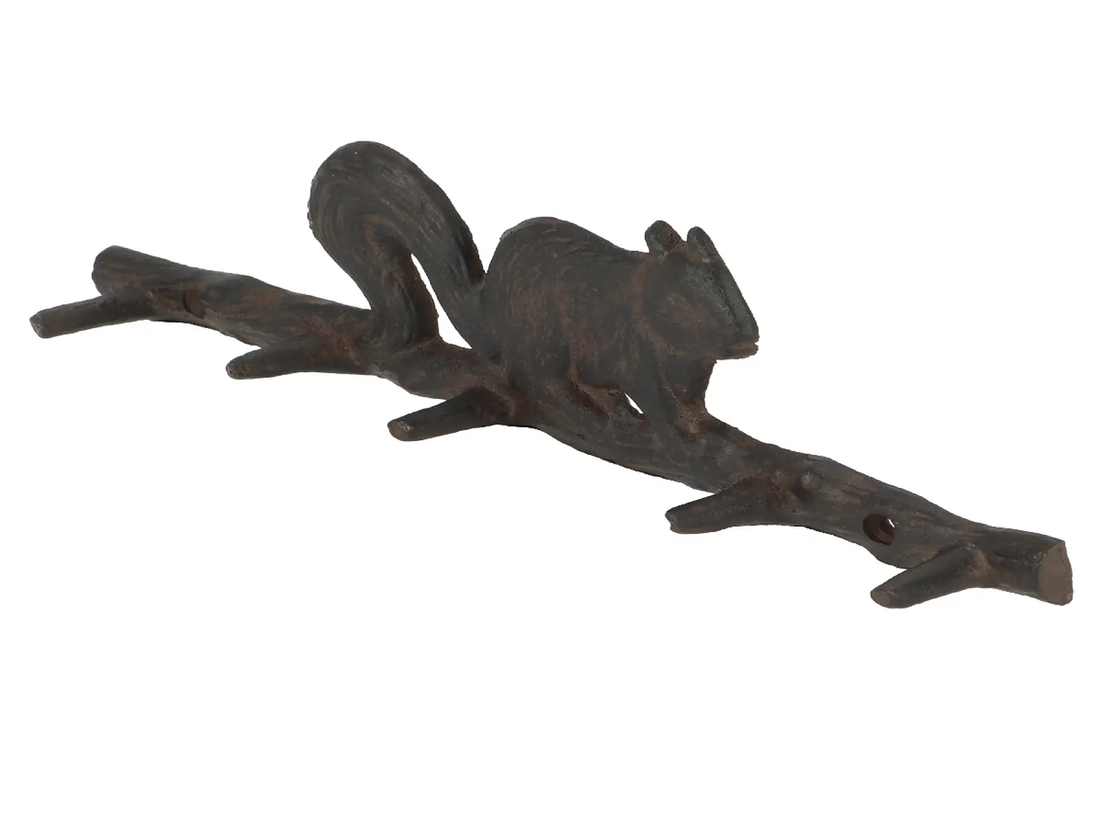 Věšák nástěnný Veverka na větvi, hnědá, 36x11x4cm|Esschert Design