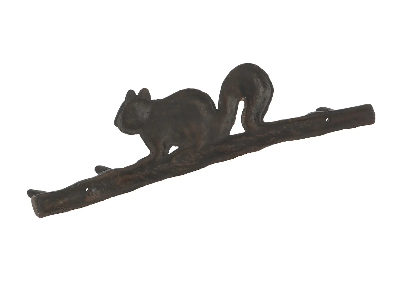 Věšák nástěnný Veverka na větvi, hnědá, 36x11x4cm|Esschert Design