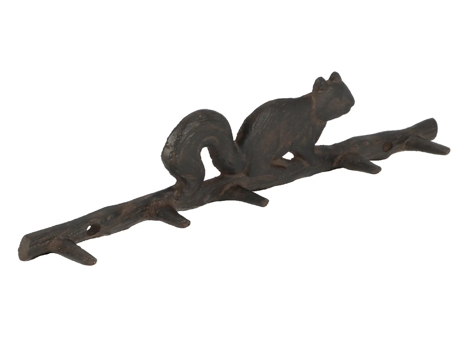 Věšák nástěnný Veverka na větvi, hnědá, 36x11x4cm|Esschert Design