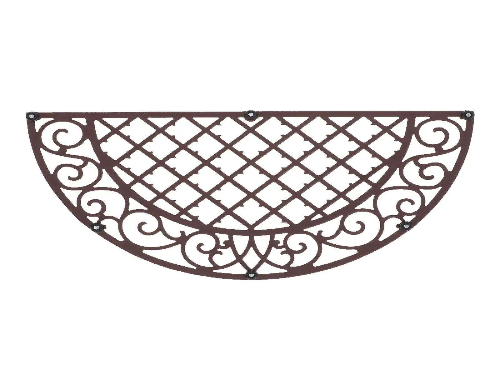 Rohožka VICTORIAN s ornamenty, půlkruh, litina, červeno-hnědá, 67,5 x 34,5 cm|Esschert Design