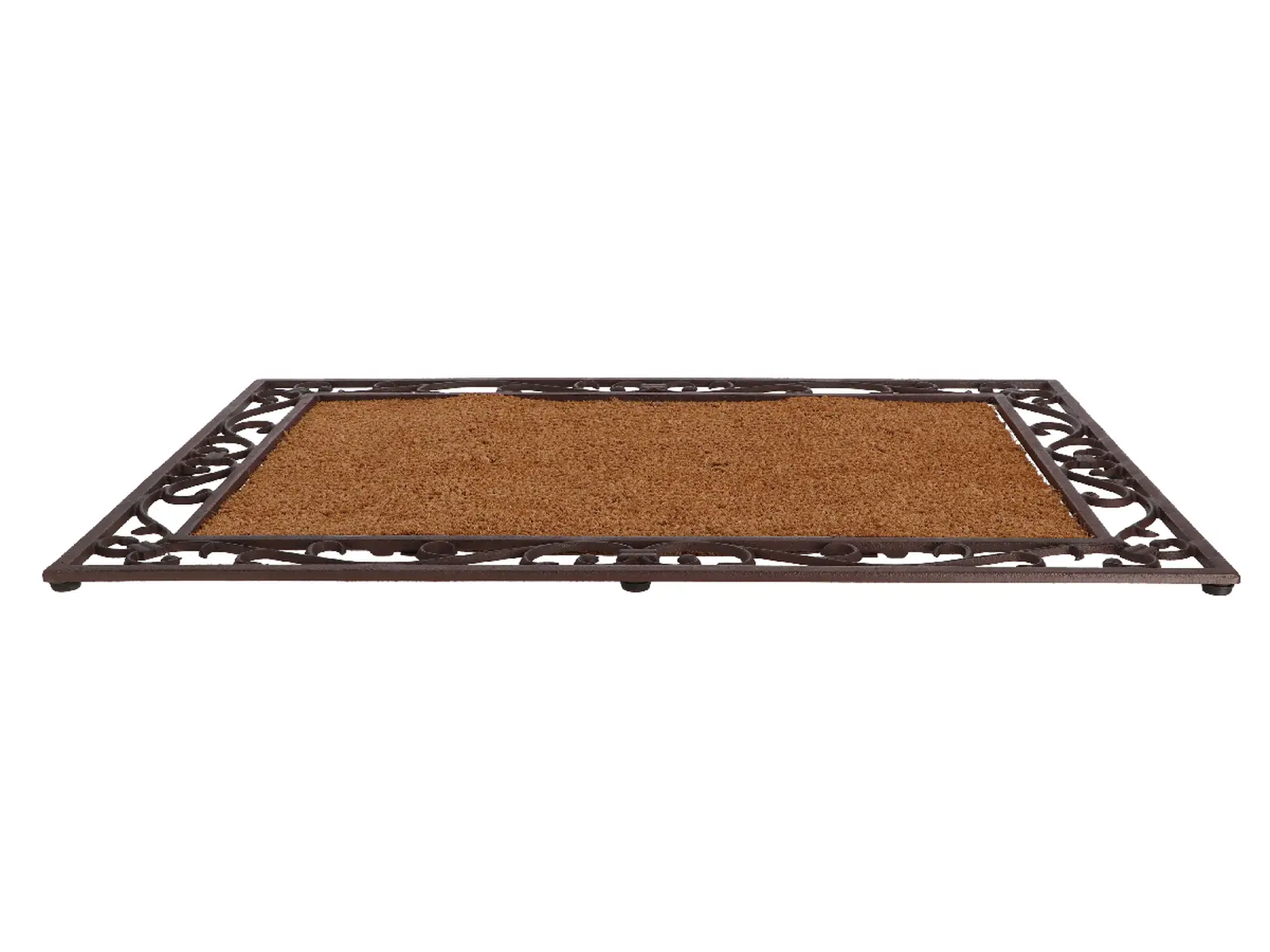 Rohožka BEST FOR BOOTS litinová s kokosovou výplní, vzor ornament, červeno-hnědá/přírodní výplň, 74,5 x 55 cm|Esschert Design