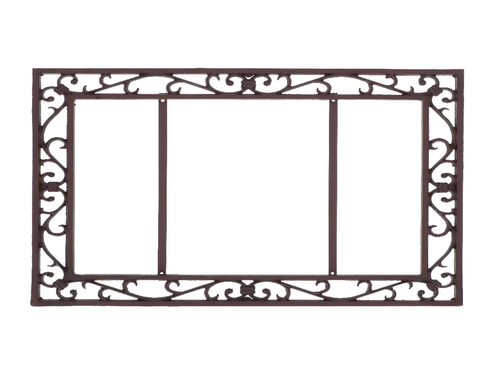 Rohožka BEST FOR BOOTS litinová s kokosovou výplní, vzor ornament, červeno-hnědá/přírodní výplň, 74,5 x 55 cm|Esschert Design