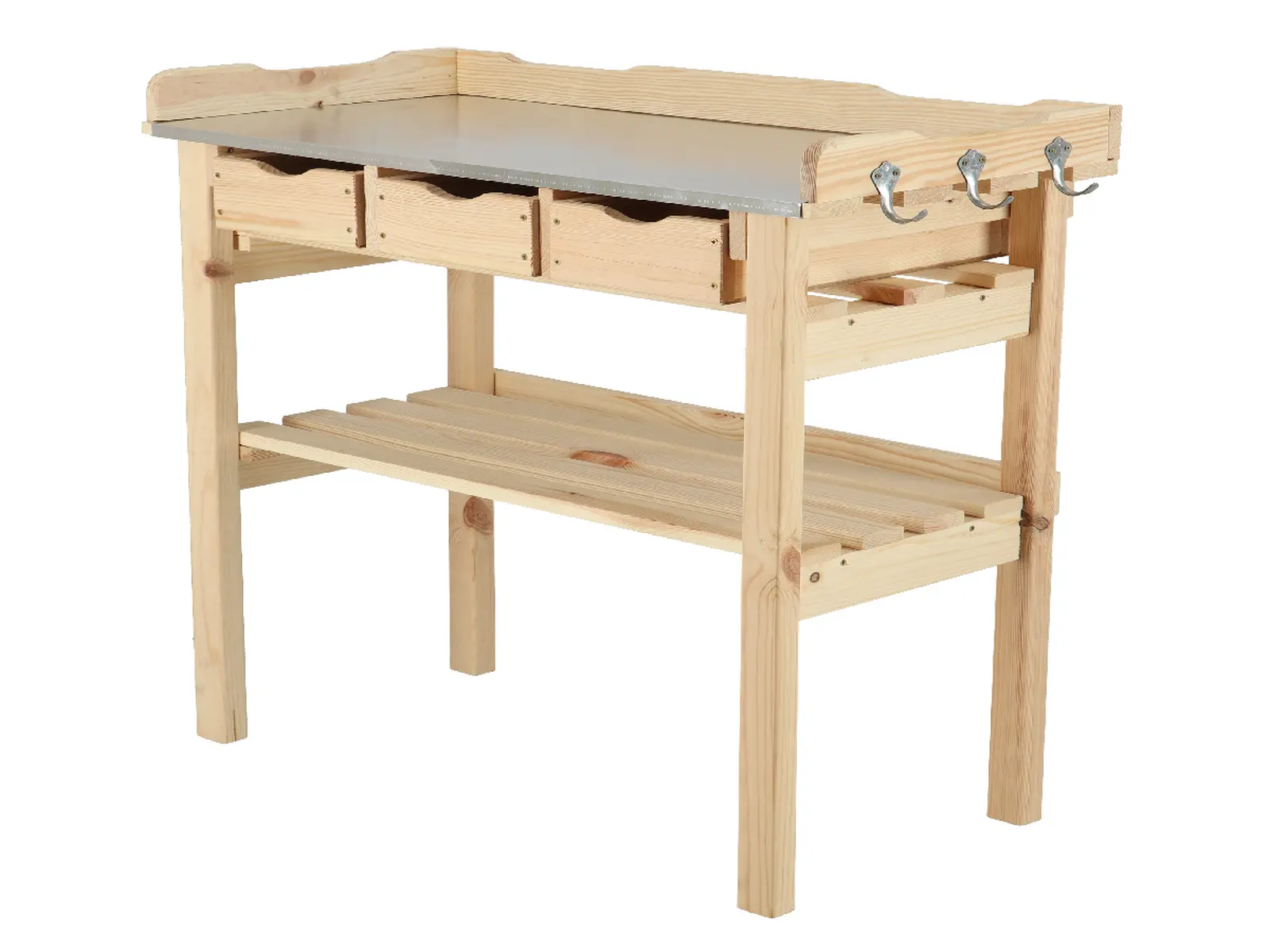 Stůl na přesazování rostlin s policí, přírodní, 80x38x113cm|Esschert Design