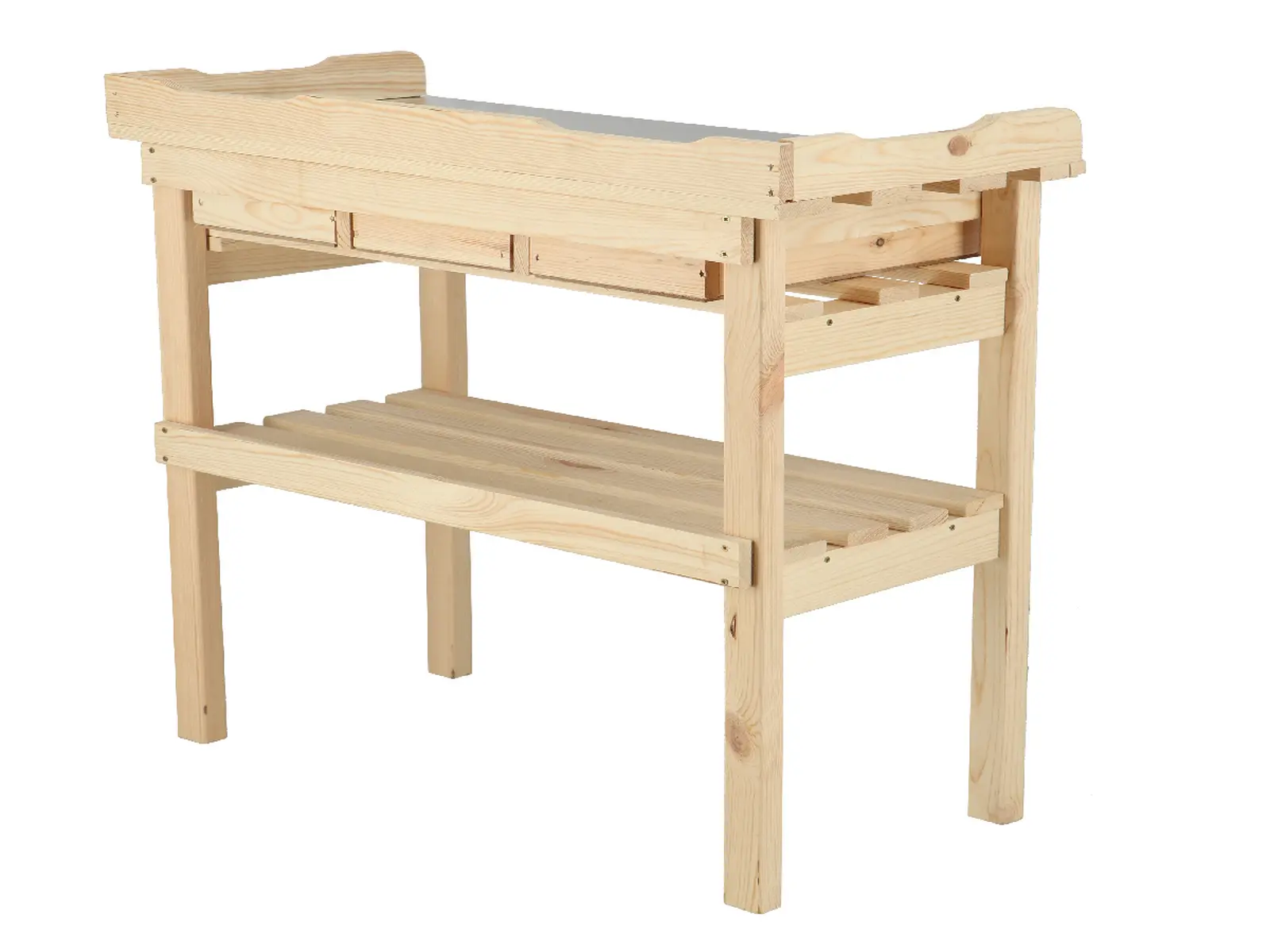 Stůl na přesazování rostlin s policí, přírodní, 80x38x113cm|Esschert Design